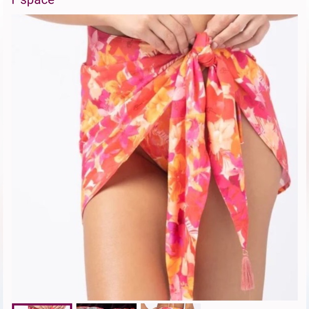 L*Space Pink and Orange Floral Wrap